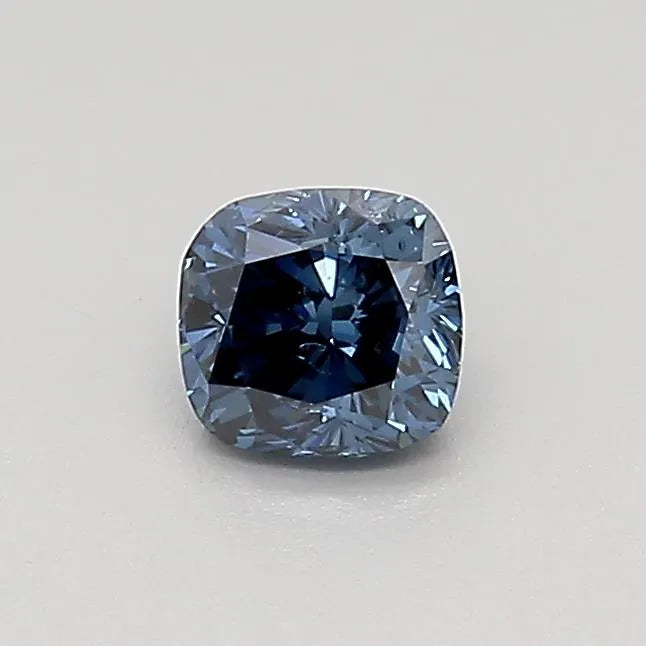 0.37ct Cushion modified Lab Grown Diamond (Colour Fancy Vivid Blue, Clarity SI2, Cut GD, IGI Certified)