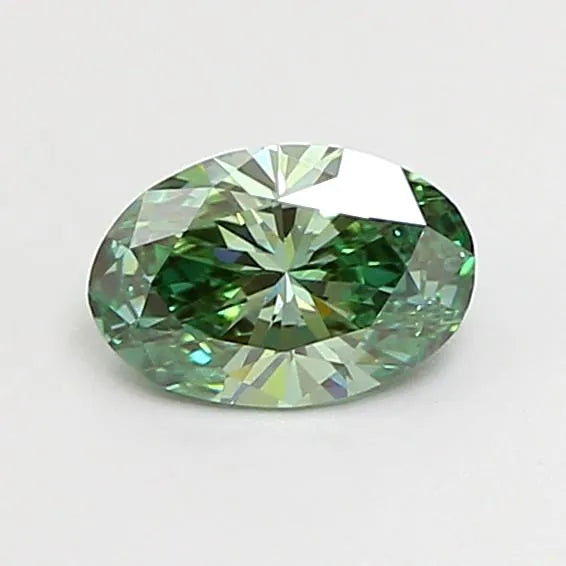 0.51ct Oval Lab Grown Diamond (Colour Fancy Vivid Green, Clarity VVS2, IGI Certified)