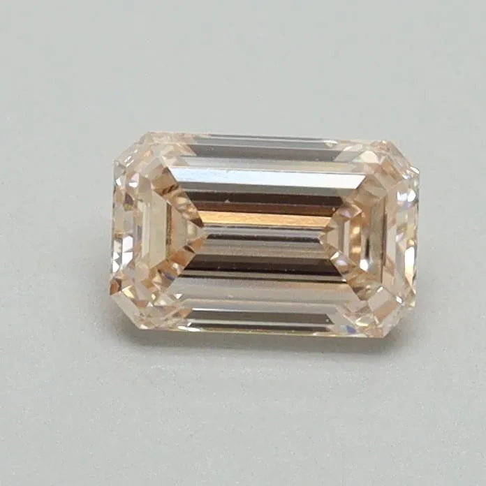 0.53ct Emerald Lab Grown Diamond (Colour Fancy Light Pink Brown, Clarity VS1, Cut GD, IGI Certified)