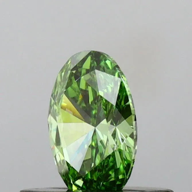 0.43ct Oval Lab Grown Diamond (Fancy Vivid Green, Clarity VS2, IGI)