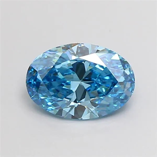 1.51ct Oval Lab Grown Diamond (Colour Fancy Vivid Blue, Clarity VS2, IGI Certified)