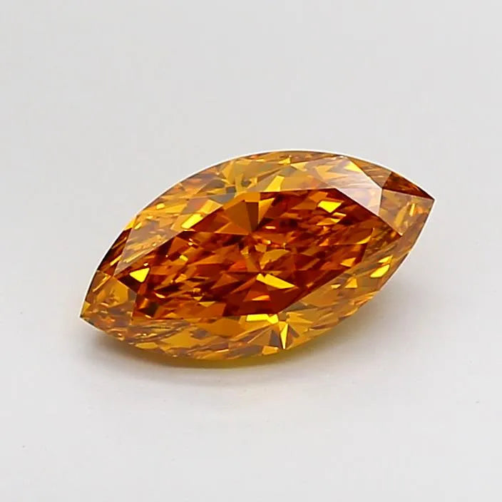 1.60ct Marquise Lab Grown Diamond (Colour Fancy Vivid Brownish Orange, Clarity VS2, IGI Certified)
