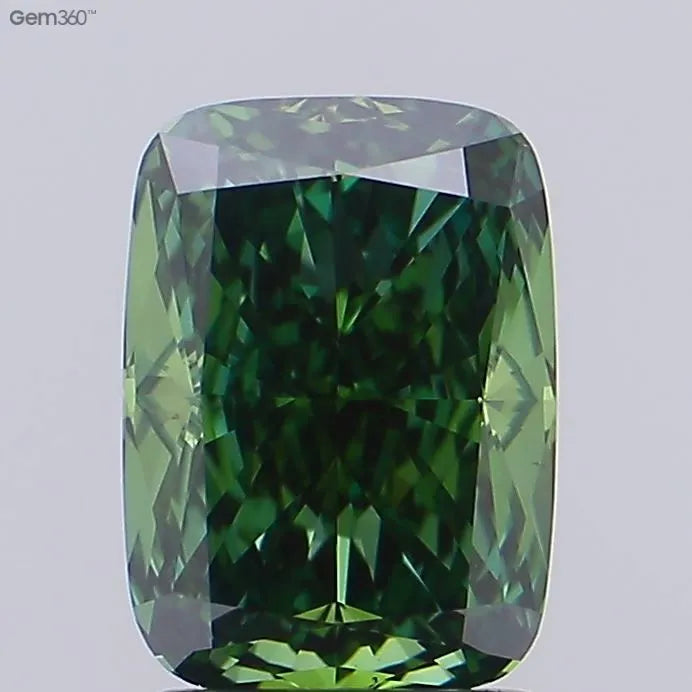 2.18ct Cushion modified Lab Grown Diamond (Colour Fancy Vivid Green, Clarity VS1, IGI Certified)