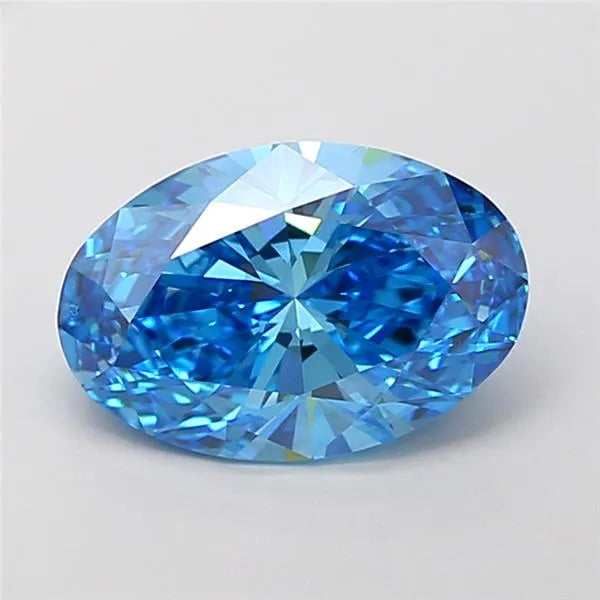 3.01ct Oval Lab Grown Diamond (Colour Fancy Vivid Blue, Clarity VVS2, IGI Certified)