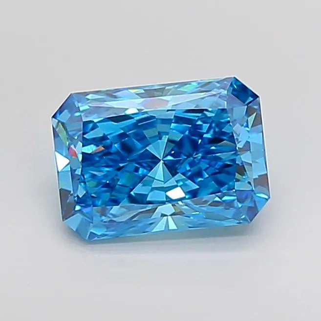 3.51ct Radiant Lab Grown Diamond (Colour Fancy Vivid Blue, Clarity VS1, IGI Certified)