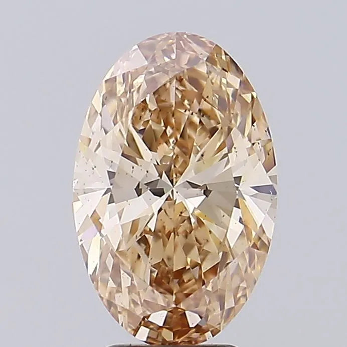 3.02ct Oval Lab Grown Diamond (Colour Fancy Light Brown, Clarity VS2, IGI Certified)