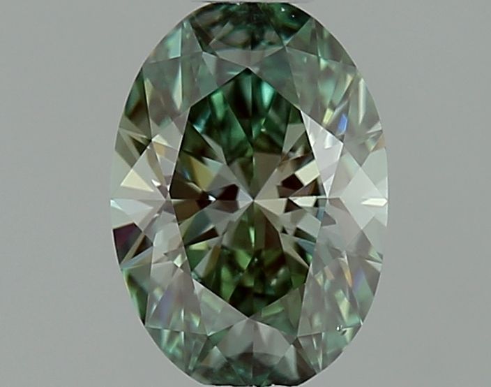 0.50ct Oval Lab Grown Diamond (Fancy Vivid Green, Clarity VS2, IGI)