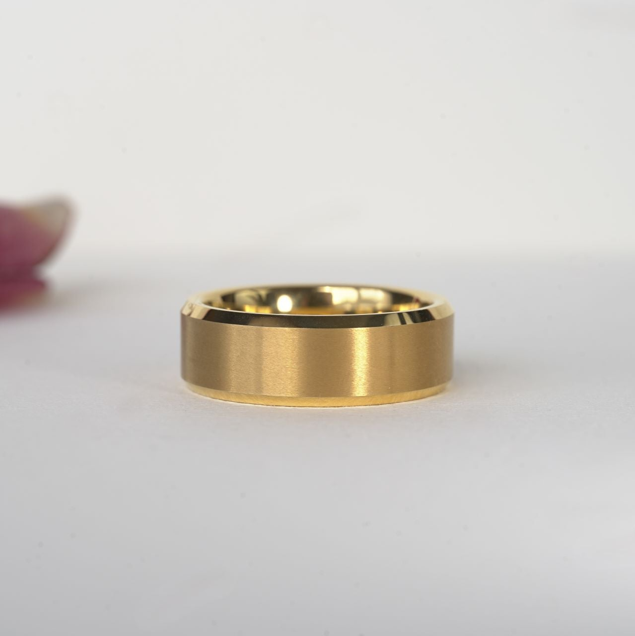 BRUSHED W/ POLISHED BEVEL WEDDING BAND