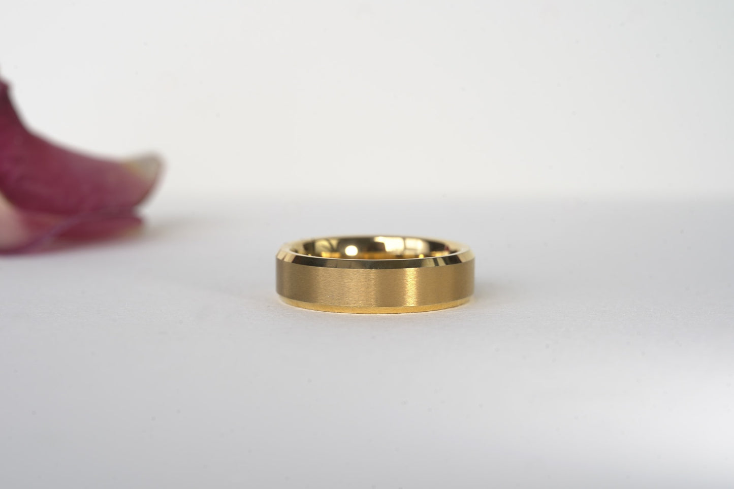 BRUSHED W/ POLISHED BEVEL WEDDING BAND