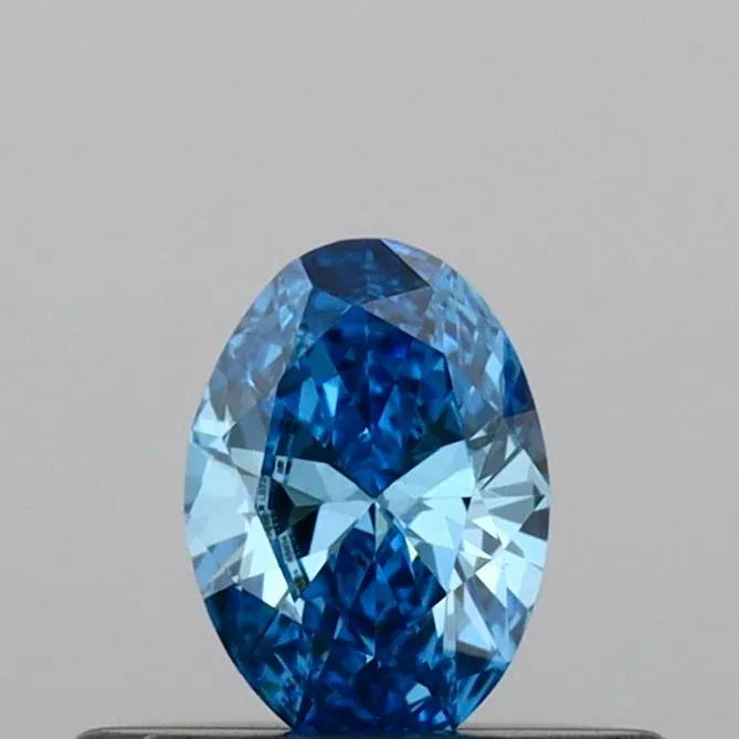 0.20ct Oval Lab Grown Diamond (Colour Fancy Vivid Blue, Clarity VVS2, IGI Certified)