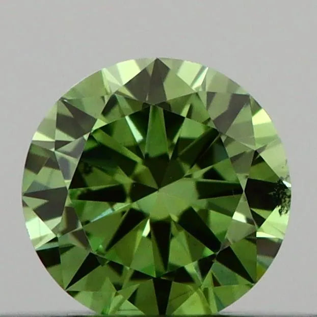 0.23ct Round Lab Grown Diamond (Colour Fancy Vivid Green, Clarity VS2, Cut VG, IGI Certified)