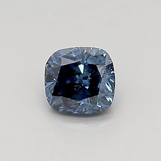 0.37ct Cushion modified Lab Grown Diamond (Colour Fancy Vivid Blue, Clarity SI2, Cut GD, IGI Certified)