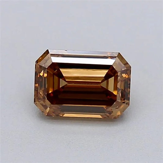 0.51ct Emerald Lab Grown Diamond (Colour Fancy Brown, Clarity VVS2, IGI Certified)