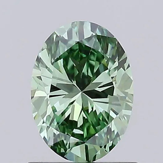 0.72ct Oval Lab Grown Diamond (Colour Fancy Vivid Green, Clarity VVS2, IGI Certified)