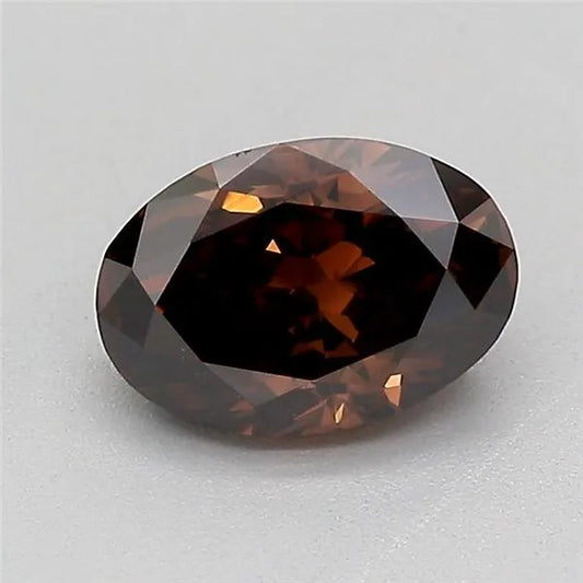 0.73ct Oval Lab Grown Diamond (Colour Fancy Deep Brown, Clarity VS1, IGI Certified)
