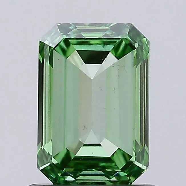 0.88ct Emerald Lab Grown Diamond (Colour Fancy Vivid Green, Clarity VS2, IGI Certified)