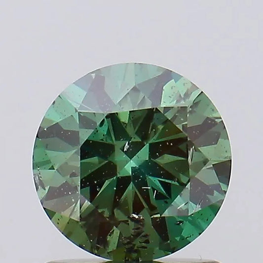 0.99ct Round Lab Grown Diamond (Colour Fancy Vivid Green, Clarity I1, Cut VG, IGI Certified)