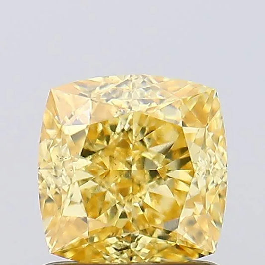 1.52ct Cushion modified Lab Grown Diamond (Fancy Vivid Yellow, Clarity VS2, IGI)