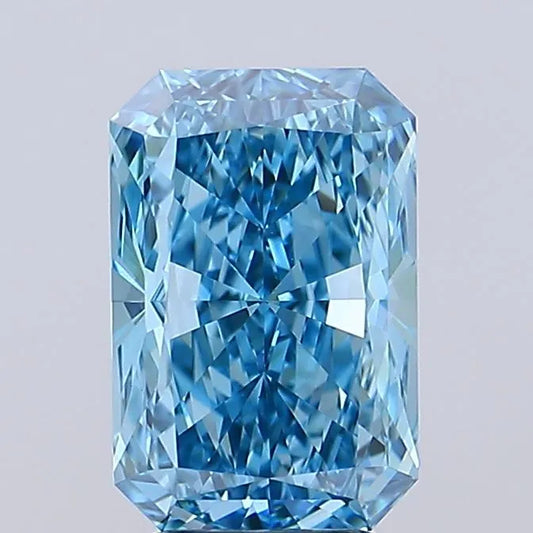 3.53ct Radiant Lab Grown Diamond (Colour Fancy Vivid Blue, Clarity VVS2, IGI Certified)