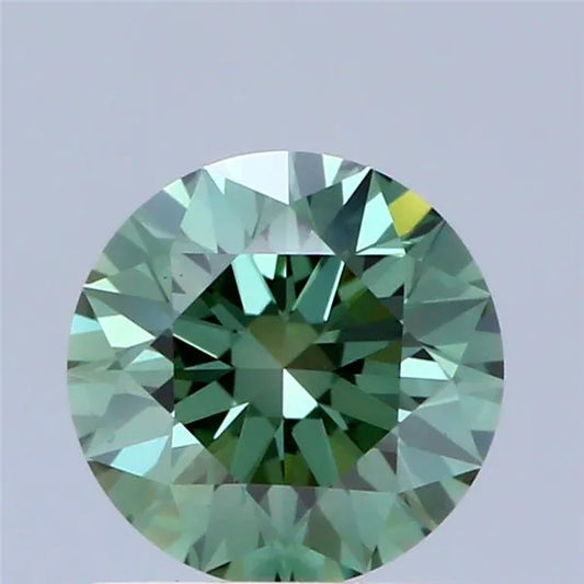 1.00ct Round Lab Grown Diamond (Colour Fancy Vivid Green, Clarity VS1, Cut EX, IGI Certified)