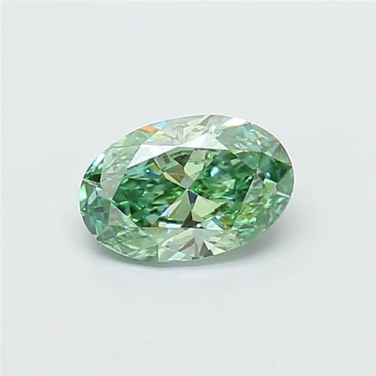 1.02ct Oval Lab Grown Diamond (Colour Fancy Vivid Green, Clarity VS1, IGI Certified)
