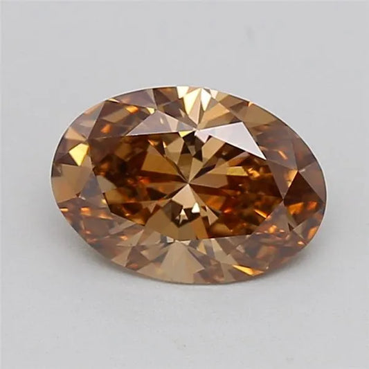 1.06ct Oval Lab Grown Diamond (Colour Fancy Brown, Clarity VVS2, IGI Certified)