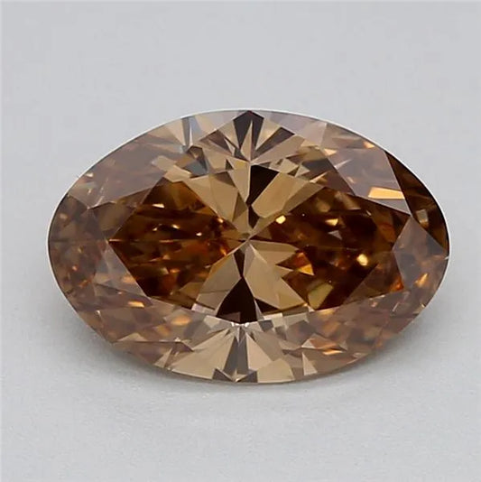 1.08ct Oval Lab Grown Diamond (Colour Fancy Brown, Clarity VVS2, IGI Certified)