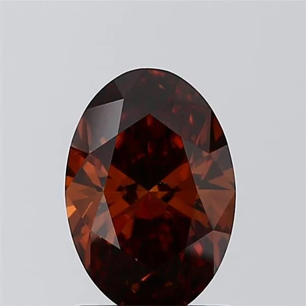1.10ct Oval Lab Grown Diamond (Colour Fancy Deep Orangey Brown, Clarity VS1, IGI Certified)