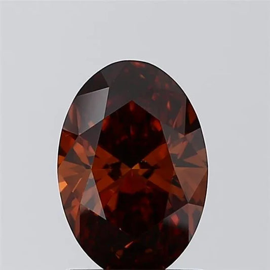 1.10ct Oval Lab Grown Diamond (Colour Fancy Deep Orangey Brown, Clarity VS1, IGI Certified)