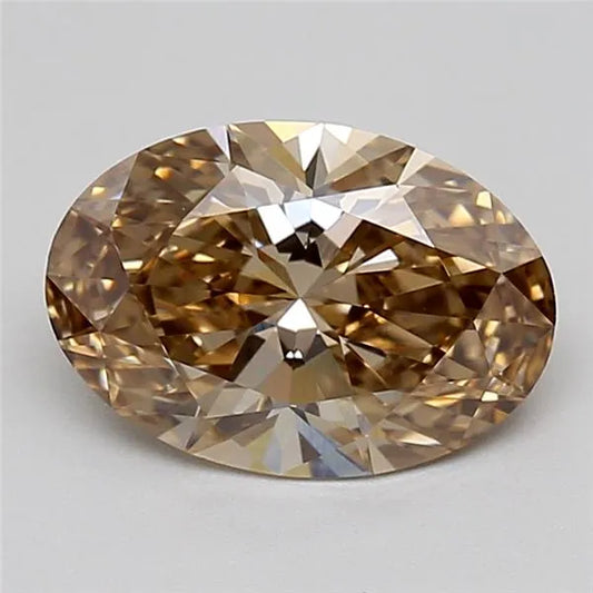 1.27ct Oval Lab Grown Diamond (Colour Fancy Brown, Clarity VVS2, IGI Certified)