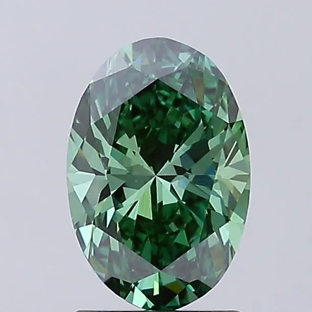 1.50ct Oval Lab Grown Diamond (Colour Fancy Vivid Green, Clarity VS1, IGI Certified)