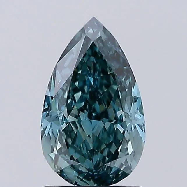 1.51ct Pear Lab Grown Diamond (Colour Fancy Vivid Blue Green, Clarity VVS2, IGI Certified)