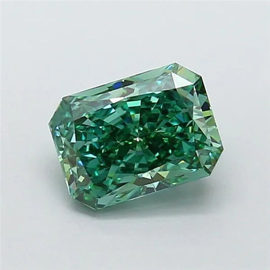 1.53ct Radiant Lab Grown Diamond (Colour Fancy Vivid Green, Clarity VS1, IGI Certified)
