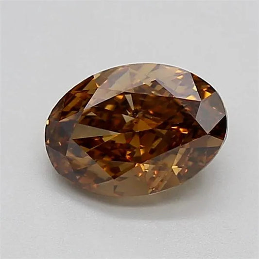 1.58ct Oval Lab Grown Diamond (Colour Fancy Brown, Clarity VVS2, IGI Certified)