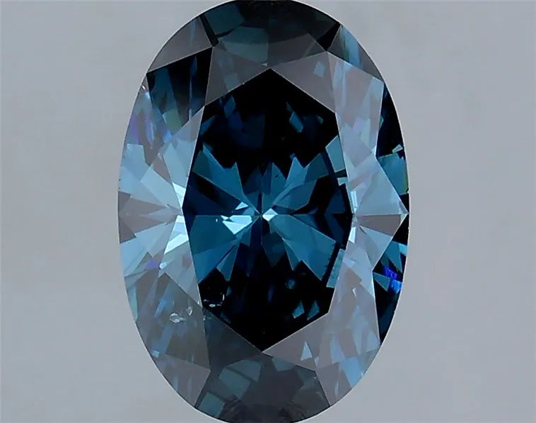 1.63ct Oval Lab Grown Diamond (Colour Fancy Deep Blue, Clarity SI1, Cut EX, IGI Certified)