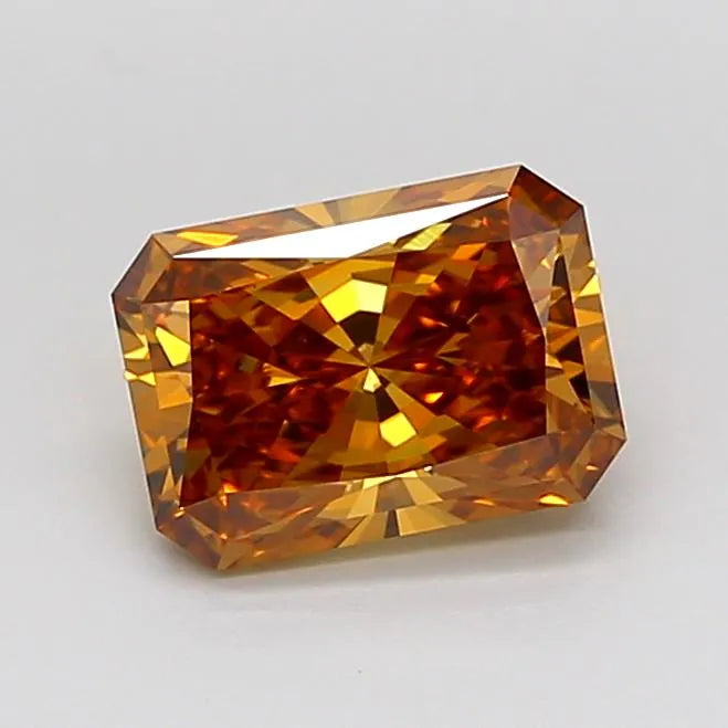 1.63ct Radiant Lab Grown Diamond (Colour Fancy Vivid Orange, Clarity VS1, IGI Certified)