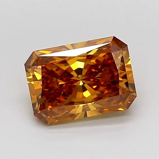 1.63ct Radiant Lab Grown Diamond (Colour Fancy Vivid Orange, Clarity VS1, IGI Certified)