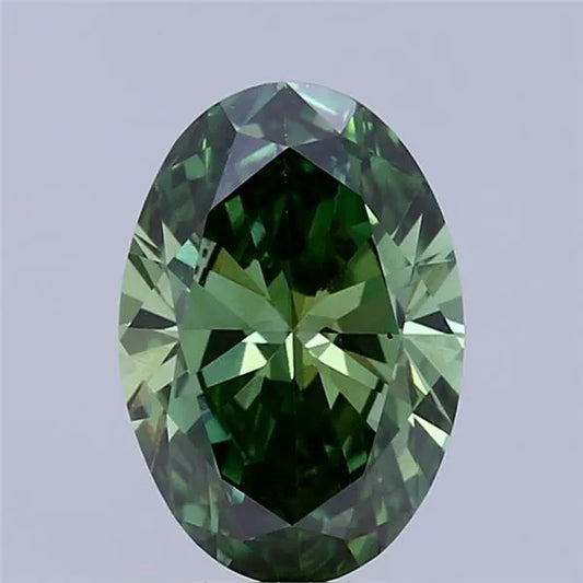 1.98ct Oval Lab Grown Diamond (Colour Fancy Vivid Green, Clarity VS2, IGI Certified)