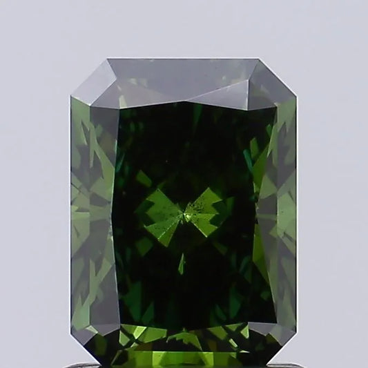 1.17ct Radiant Lab Grown Diamond (Colour Fancy Deep Green, Clarity VS2, IGI Certified)
