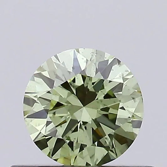 0.33ct Round Lab Grown Diamond (Colour Fancy Vivid Green, Clarity SI1, Cut EX, IGI Certified)