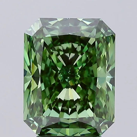 3.54ct Radiant Lab Grown Diamond (Colour Fancy Vivid Green, Clarity VVS2, IGI Certified)