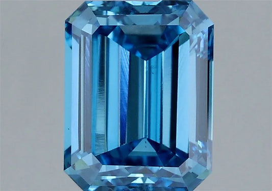 2.00ct Emerald Lab Grown Diamond (Colour Fancy Vivid Blue, Clarity VS2, IGI Certified)