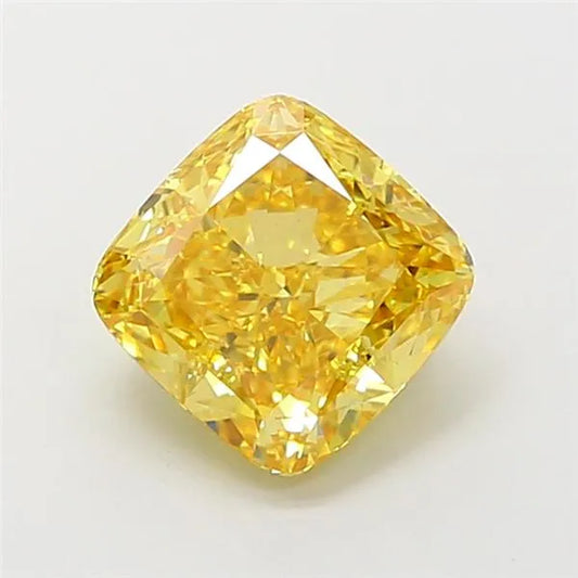 2.01ct Cushion modified Lab Grown Diamond (Colour Fancy Vivid Yellow, Clarity VS2, IGI Certified)