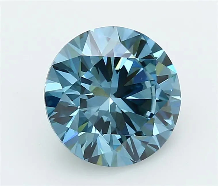 2.01ct Round Lab Grown Diamond (Colour Fancy Vivid Blue, Clarity VS1, Cut ID, IGI Certified)