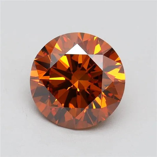 2.01ct Round Lab Grown Diamond (Colour Fancy Vivid Orange, Clarity VS1, Cut EX, IGI Certified)