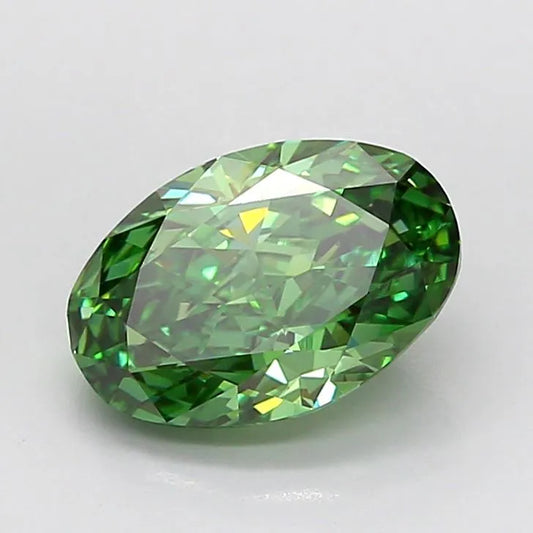 2.10ct Oval Lab Grown Diamond (Colour Fancy Vivid Green, Clarity VVS2, IGI Certified)