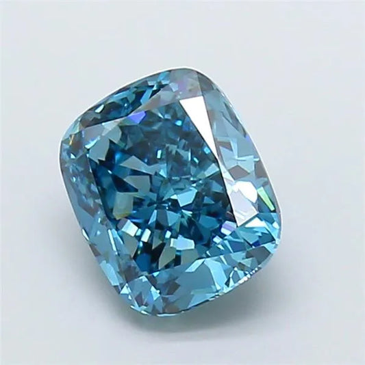 2.34ct Cushion modified Lab Grown Diamond (Colour Fancy Vivid Blue, Clarity VS1, IGI Certified)