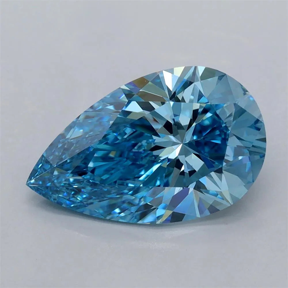 2.50ct Pear Lab Grown Diamond (Colour Fancy Vivid Blue, Clarity VVS1, IGI Certified)