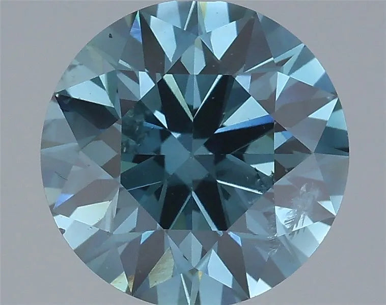 2.50ct Round Lab Grown Diamond (Colour Fancy Vivid Blue, Clarity SI2, Cut EX, IGI Certified)