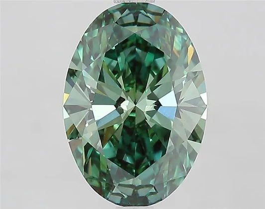 2.62ct Oval Lab Grown Diamond (Colour Fancy Vivid Green, Clarity VVS2, IGI Certified)